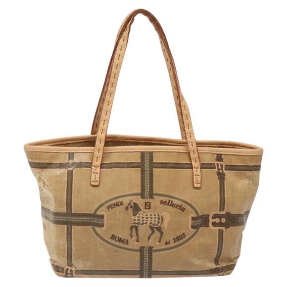 FENDI Hand Bag Nylon Beige - Picture 3 of 12